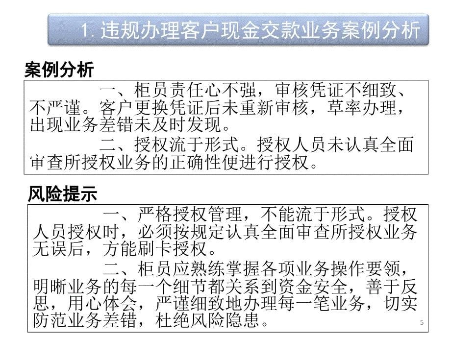 银行职业培训课件：管理办法之前台操作风险案例分析_第5页