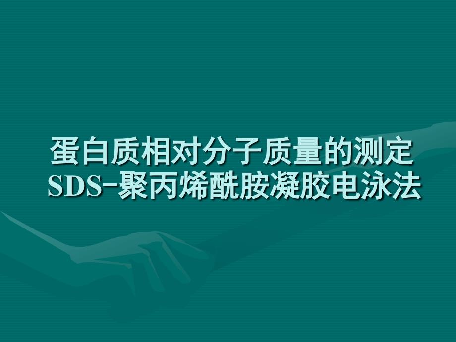 SDS聚丙烯酰胺凝胶电泳法测定蛋白质的相对分子质量解析_第1页