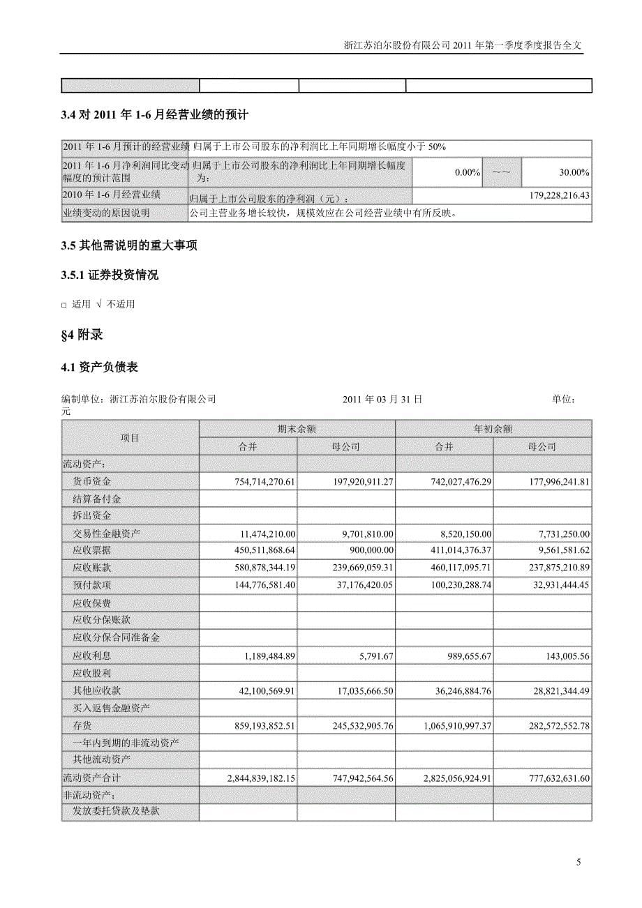 苏泊尔第一季度报告全文_第5页