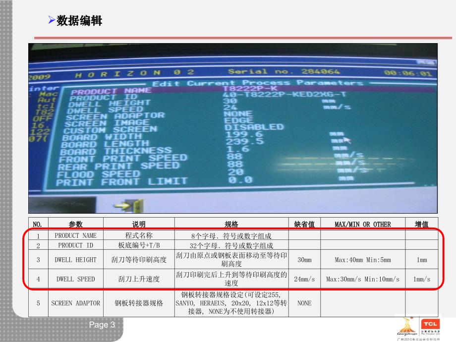 DEK印刷机参数设置_第3页