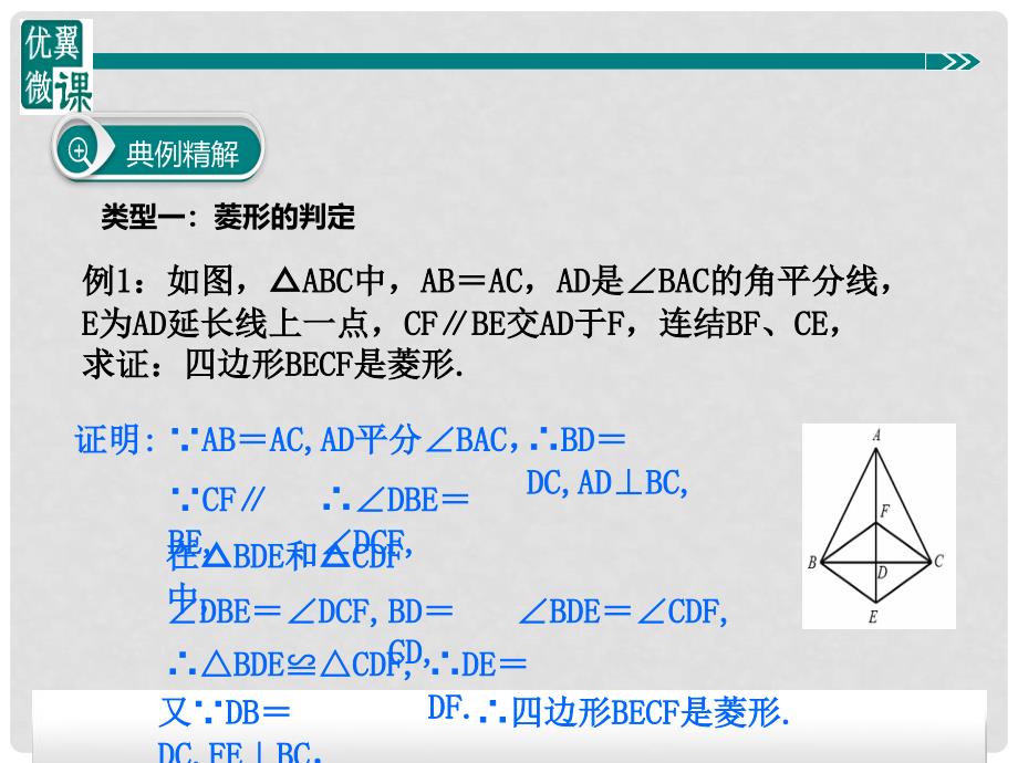 八年级数学下册 知识点精讲 灵活运用菱形的判定和性质课件 （新版）湘教版_第3页