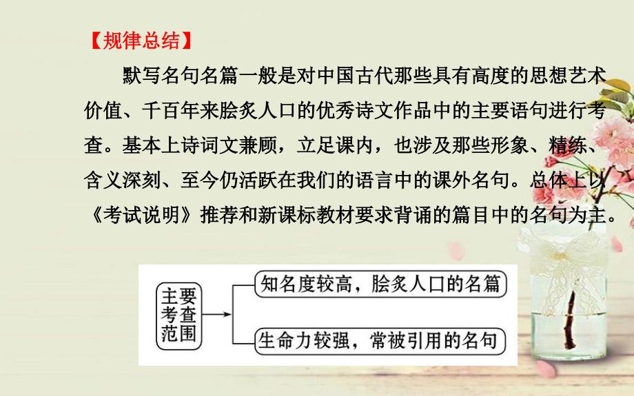 全程复习方略高考语文一轮复习古代诗文阅读第三节默写常见的名句名篇配套专题强化复习课件苏教版_第4页