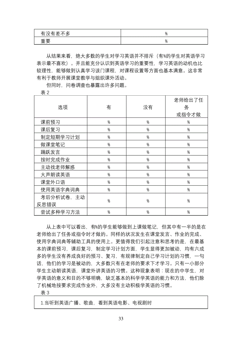 靳俊杰-成安四中中学生英语自主学习现状调查_第3页