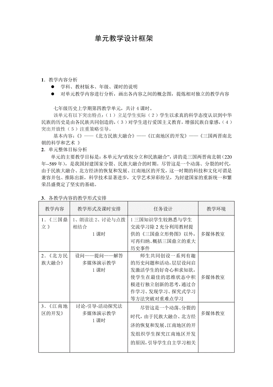 研修文档单元教学设计框架_第1页