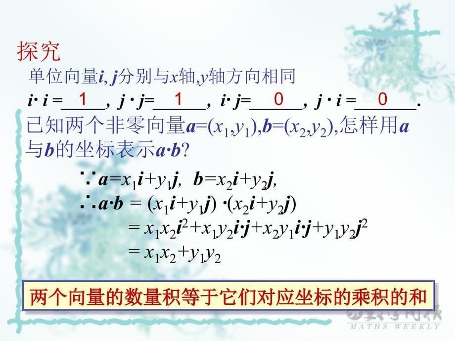 【2.4.2平面向量数量积的坐标表示 模 夹角】教学PPT课件_第5页