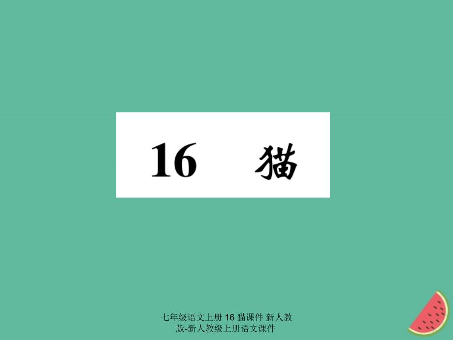 最新七年级语文上册16猫课件新人教版新人教级上册语文课件_第1页