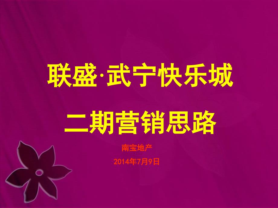 江西联盛武宁快乐城二期营销思路课件_第1页