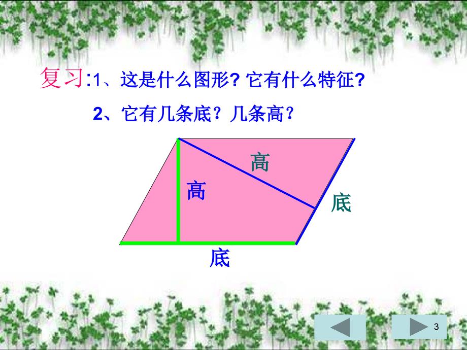 小学数学五年级上册平行四边形的面积课堂PPT_第3页