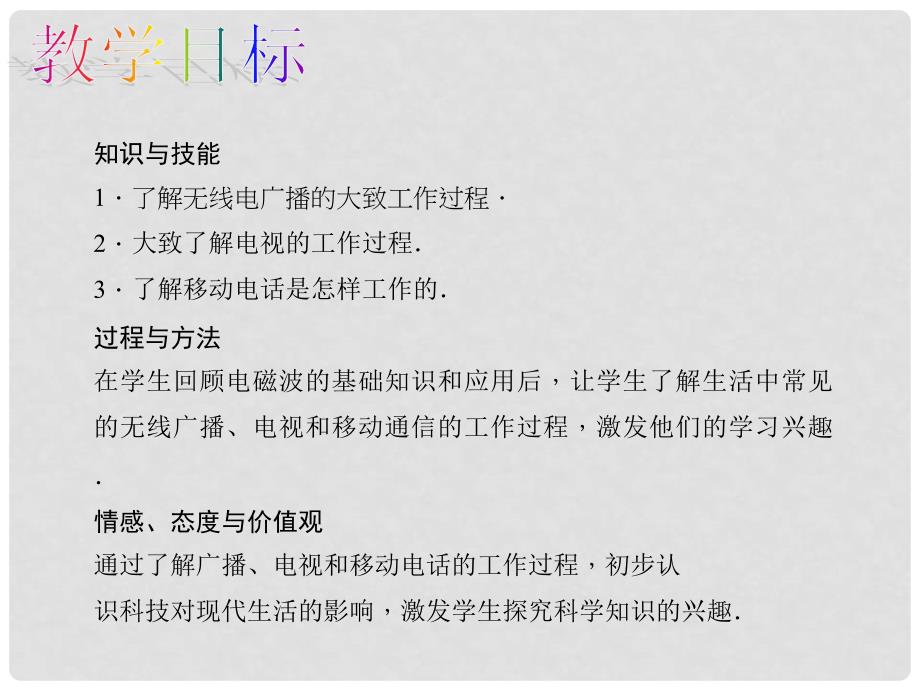 原九年级物理全册 第二十一章 信息的传递 第3节 广播、电视和移动通信说课课件 （新版）新人教版_第2页