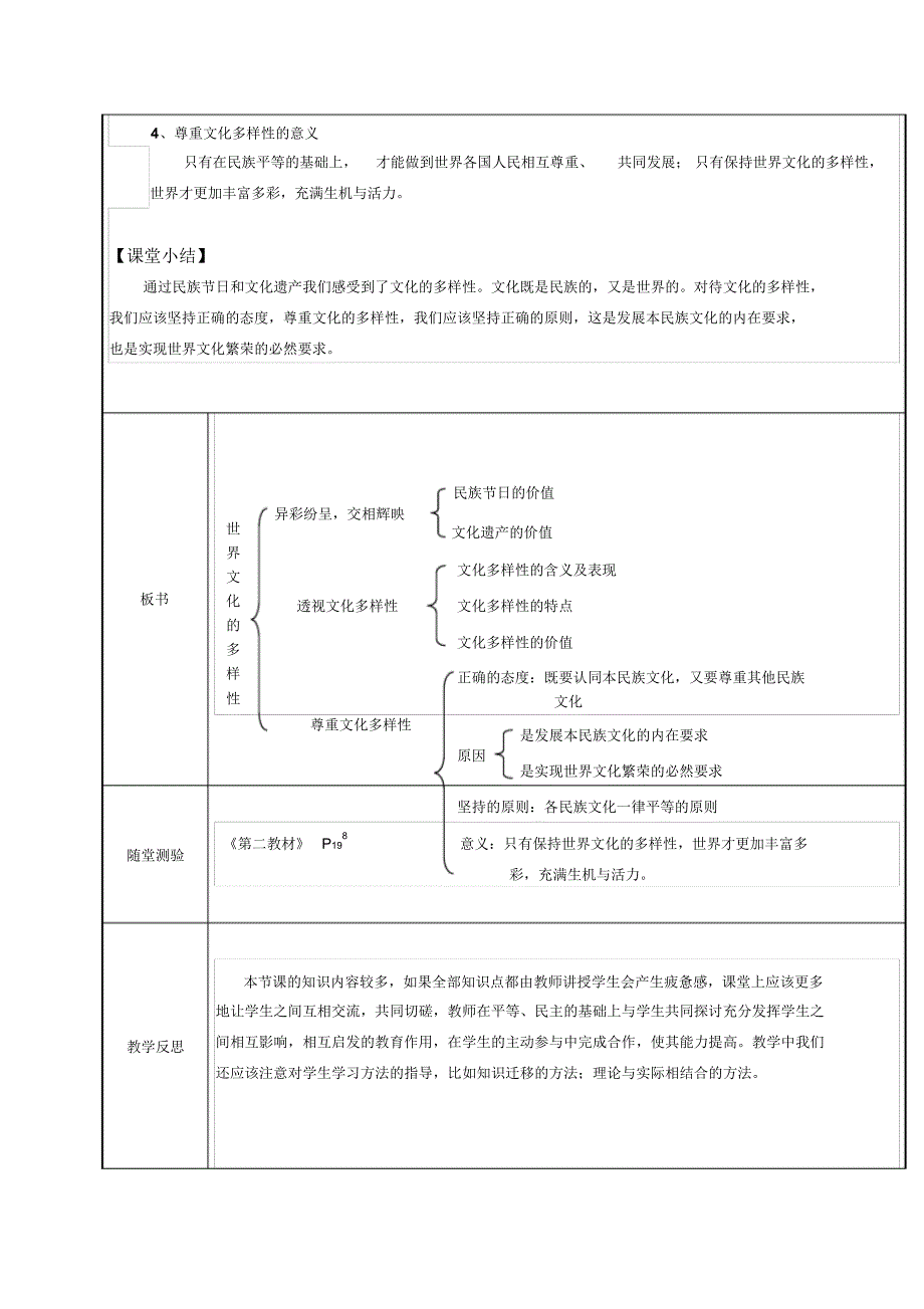 重庆市高一政治上册必修1第五单元《文化传承与创新》全套教案_第4页