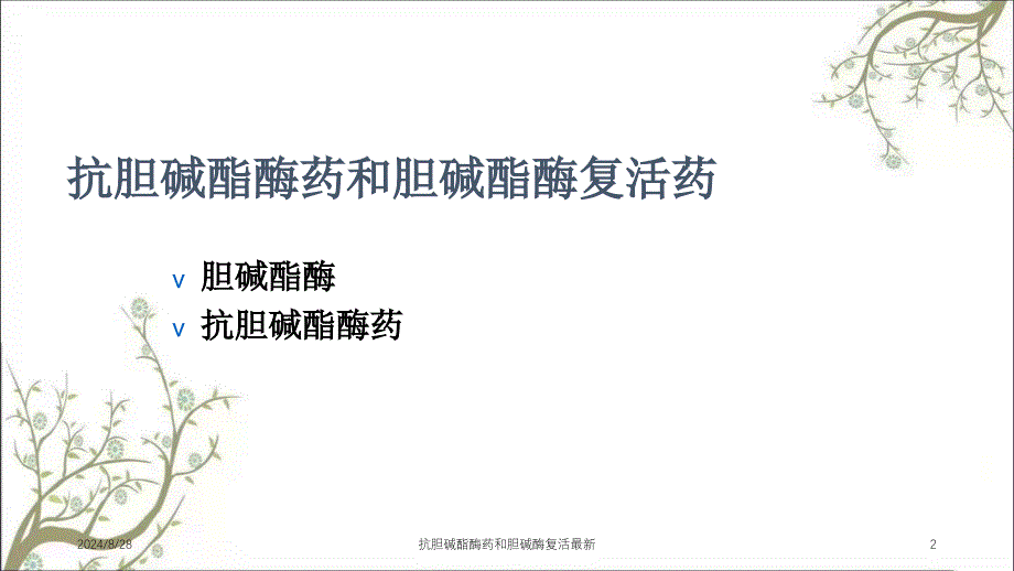 抗胆碱酯酶药和胆碱酶复活最新课件_第2页