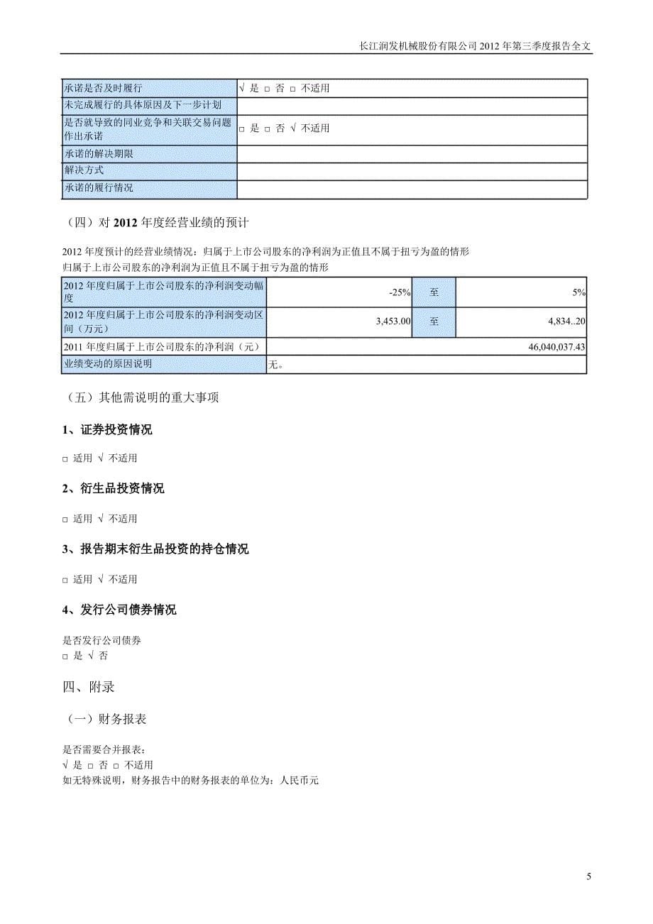 长江润发：第三季度报告全文_第5页