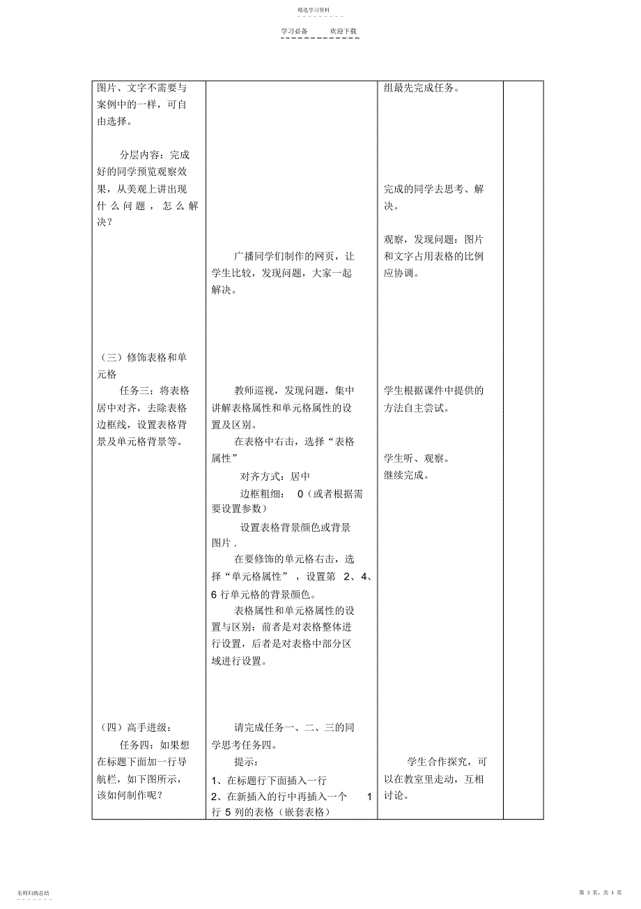 2022年应用表格布局网页结构教学设计_第3页