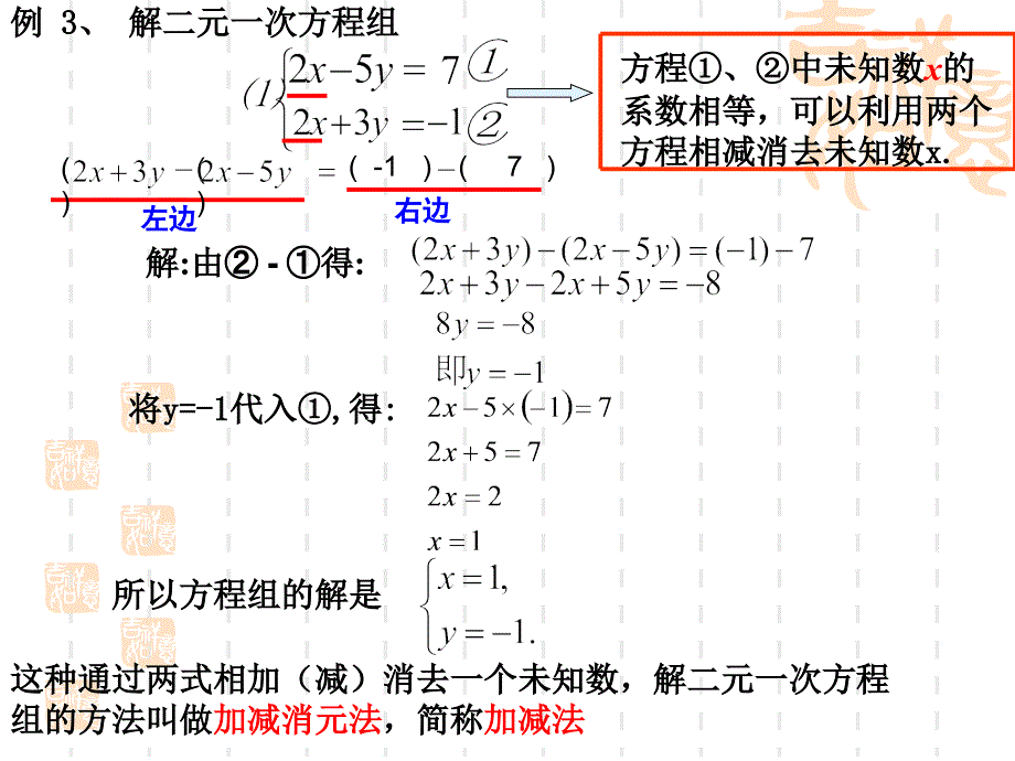 八年级数学上册_加减消元法解二元一次方程组课件_北师大版_第2页