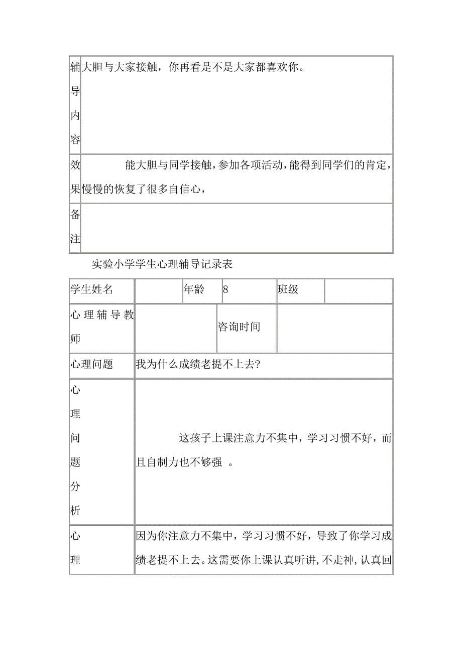 实验小学学生心理辅导记录表2387_第5页