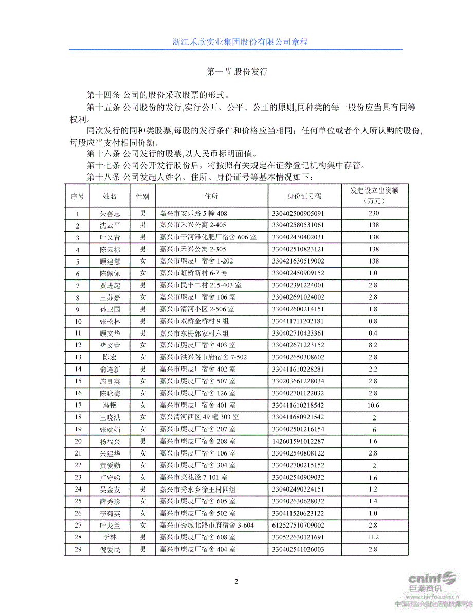 禾欣股份：公司章程（5月）_第2页