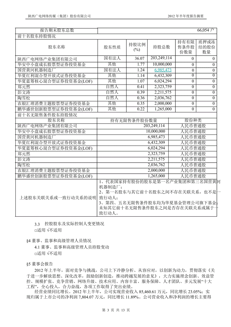 600831 广电网络半年报摘要_第3页