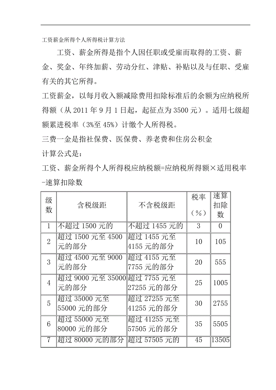 工资薪金所得个人所得税计算方法精编39692_第2页