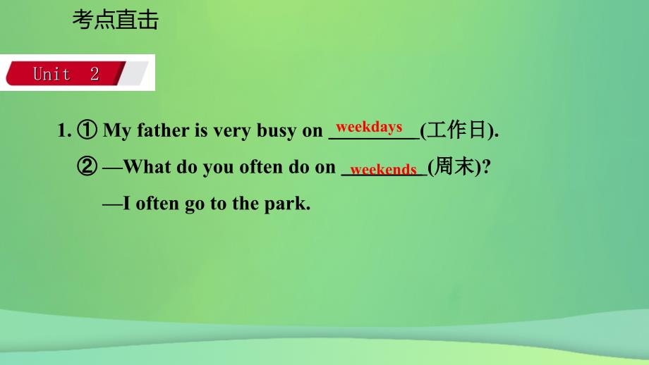 2018-2019学年七年级英语上册 Module 5 My school day Unit 2 We start work at nine o&amp;rsquo;clock考点直击课件 （新版）外研版_第3页