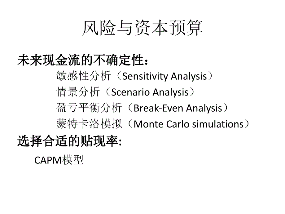 公司理财风险与资本预算_第1页