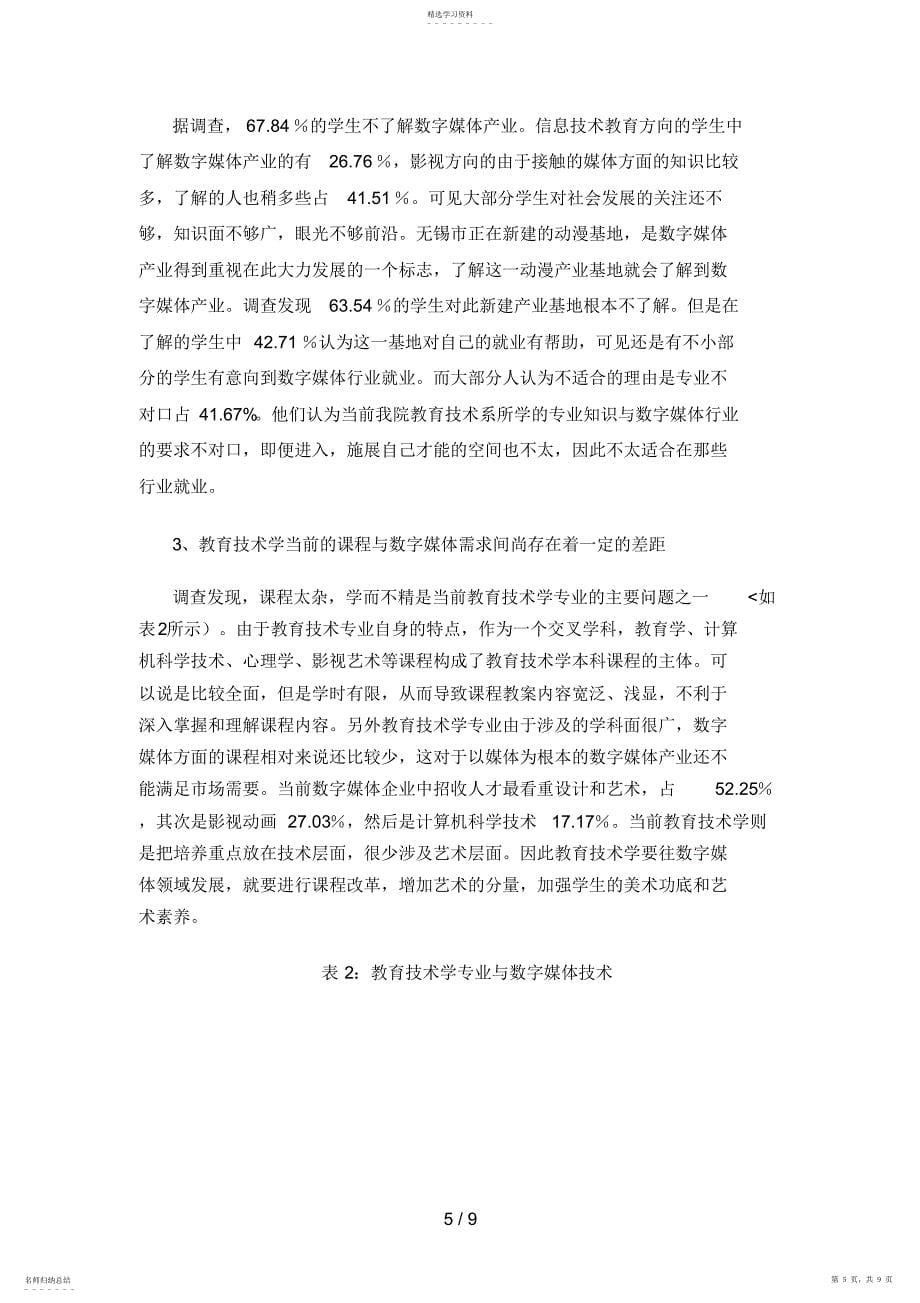 2022年数字媒体产业对教育技术学专业发展影响调查分析研究_第5页