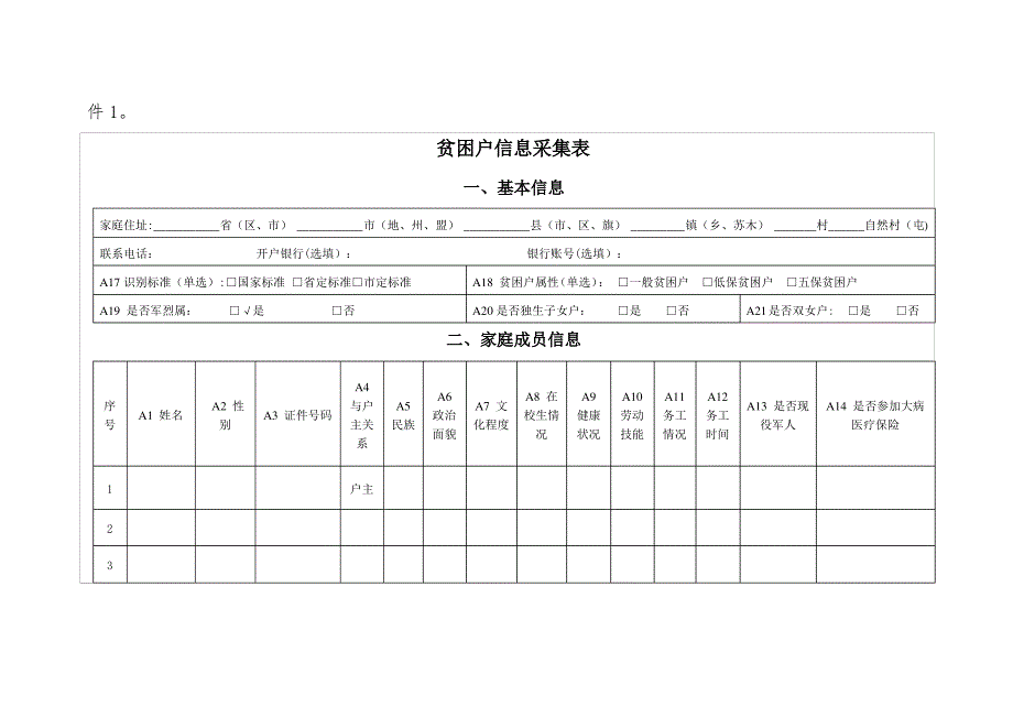 贫困户信息登记表_第1页