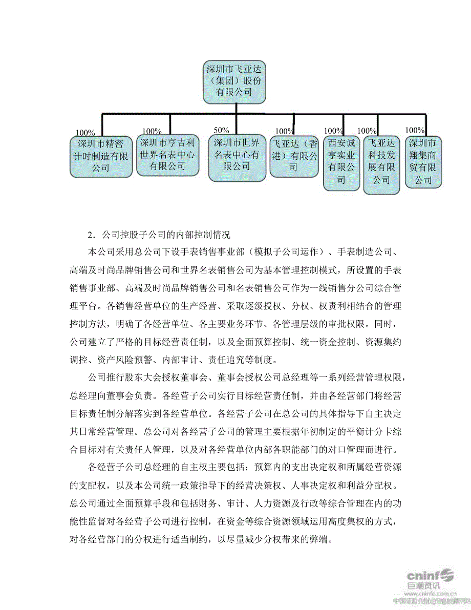 飞亚达Ａ：内部控制自我评价报告_第3页