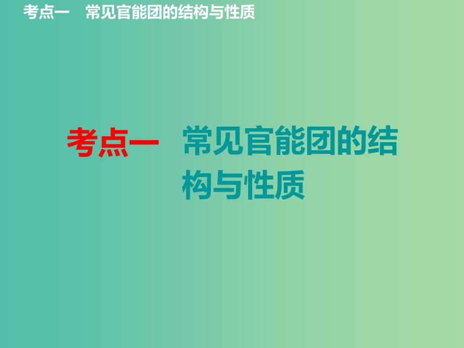 通用版2020高考化学一轮复习第十二章有机化学基础选修5 12.5归纳总结官能团的性质与有机反应类型课件.ppt_第3页