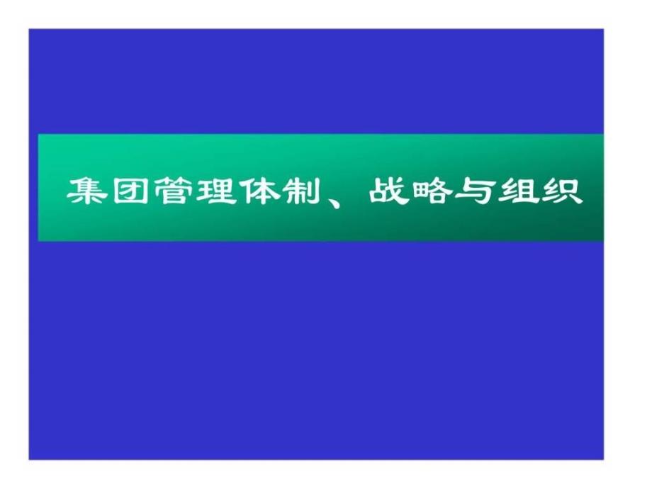 集团管理体制、战略与组织_第1页