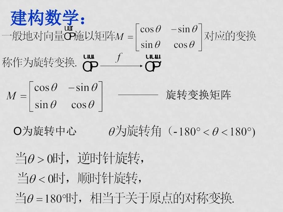 高中数学：矩阵与变换全部课件(共13套)苏教版选修42第五课时：旋转变换_第5页