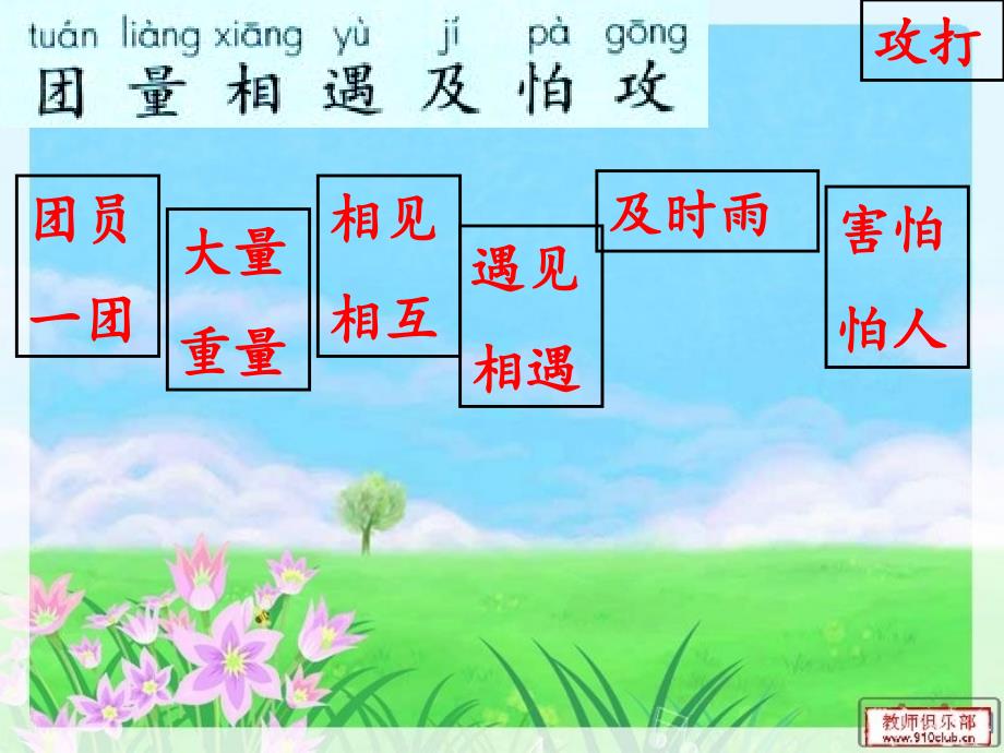 人教版语文一年级下学期我会认的字组词(适合早读).ppt_第1页