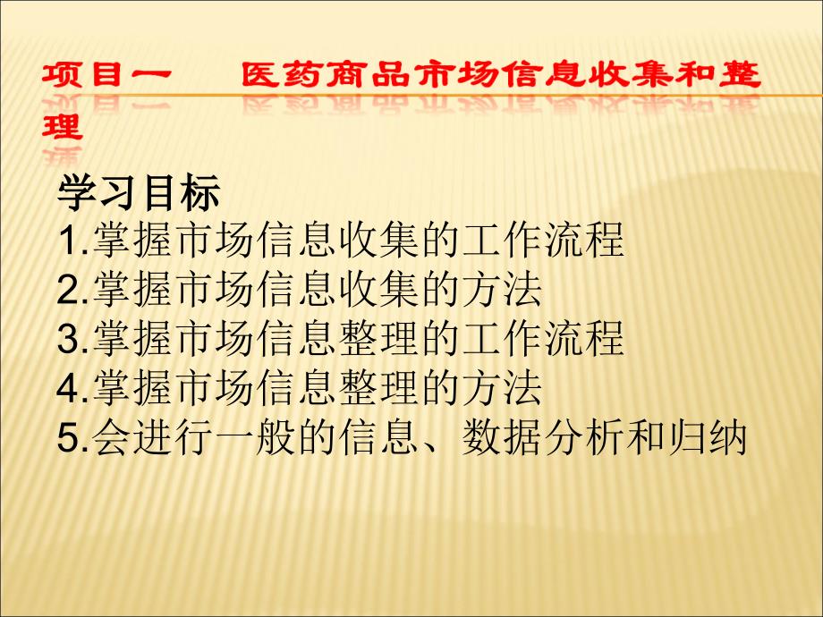 项目一 医药商品市场信息收集和整理1_第1页