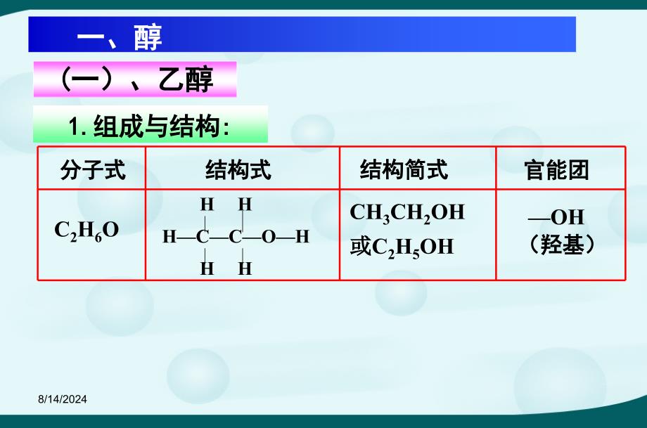 高中化学选修五课件：3-1《 醇酚之 醇》课件_第3页