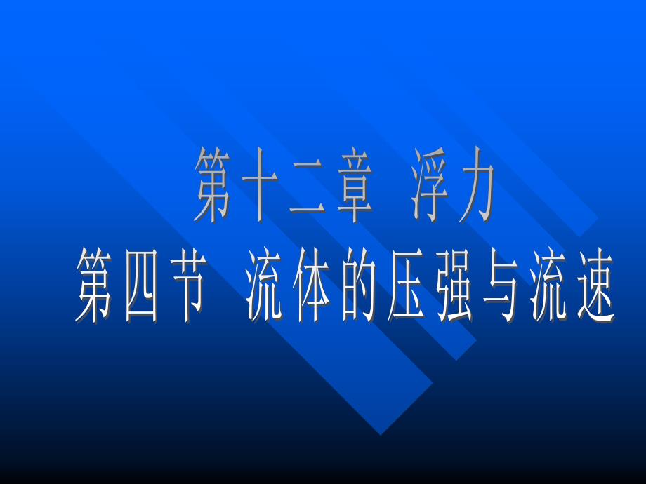 关于”流体压强与流速的关系“课堂演示课件_第1页