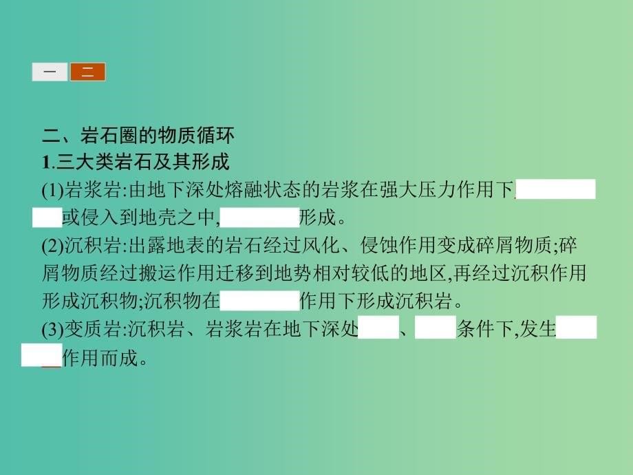 2019版高中地理 第二章 自然地理环境中的物质运动和能量交换 2.3.2 外力作用和岩石圈的物质循环课件 中图版必修1.ppt_第5页