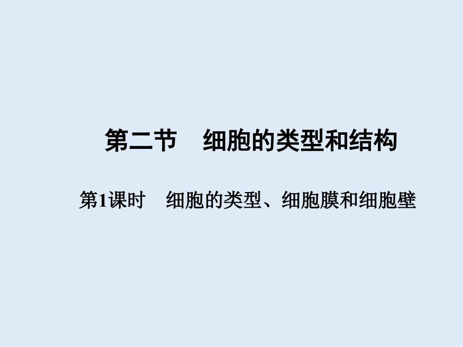 高一生物苏教版必修1课件：3.2.1细胞的类型、细胞膜和细胞壁_第1页