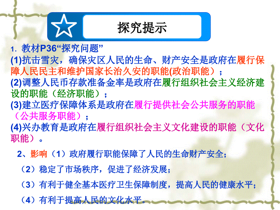 31政府的职能：管理与服务课件（新人教版必修二）_第4页