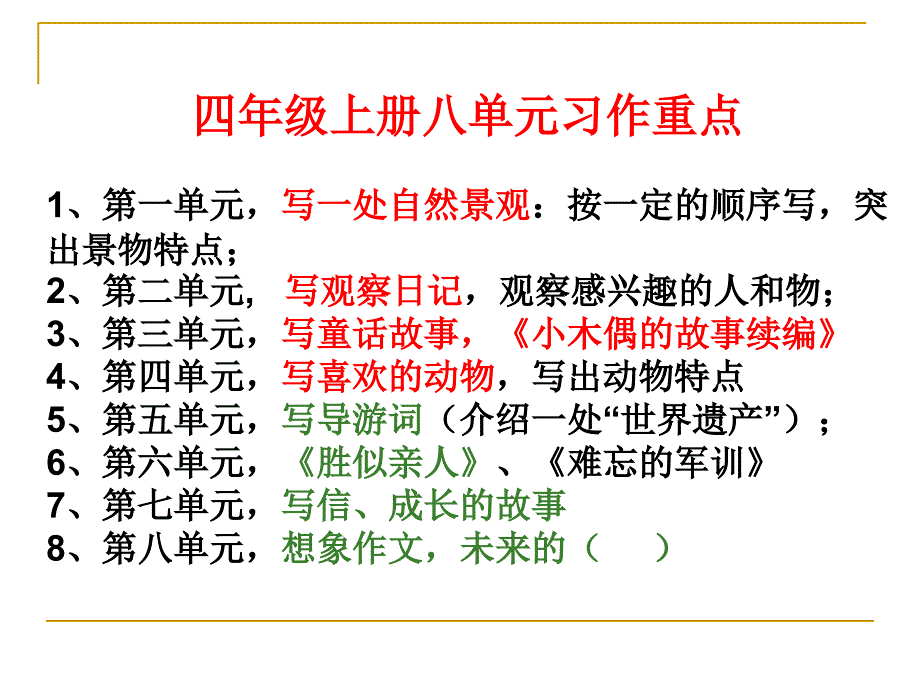 人教版四年级上册语文期末复习之习作_第2页