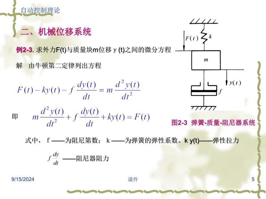 浙江大学自动控制理论课第二章控制系统的数学模型_第5页