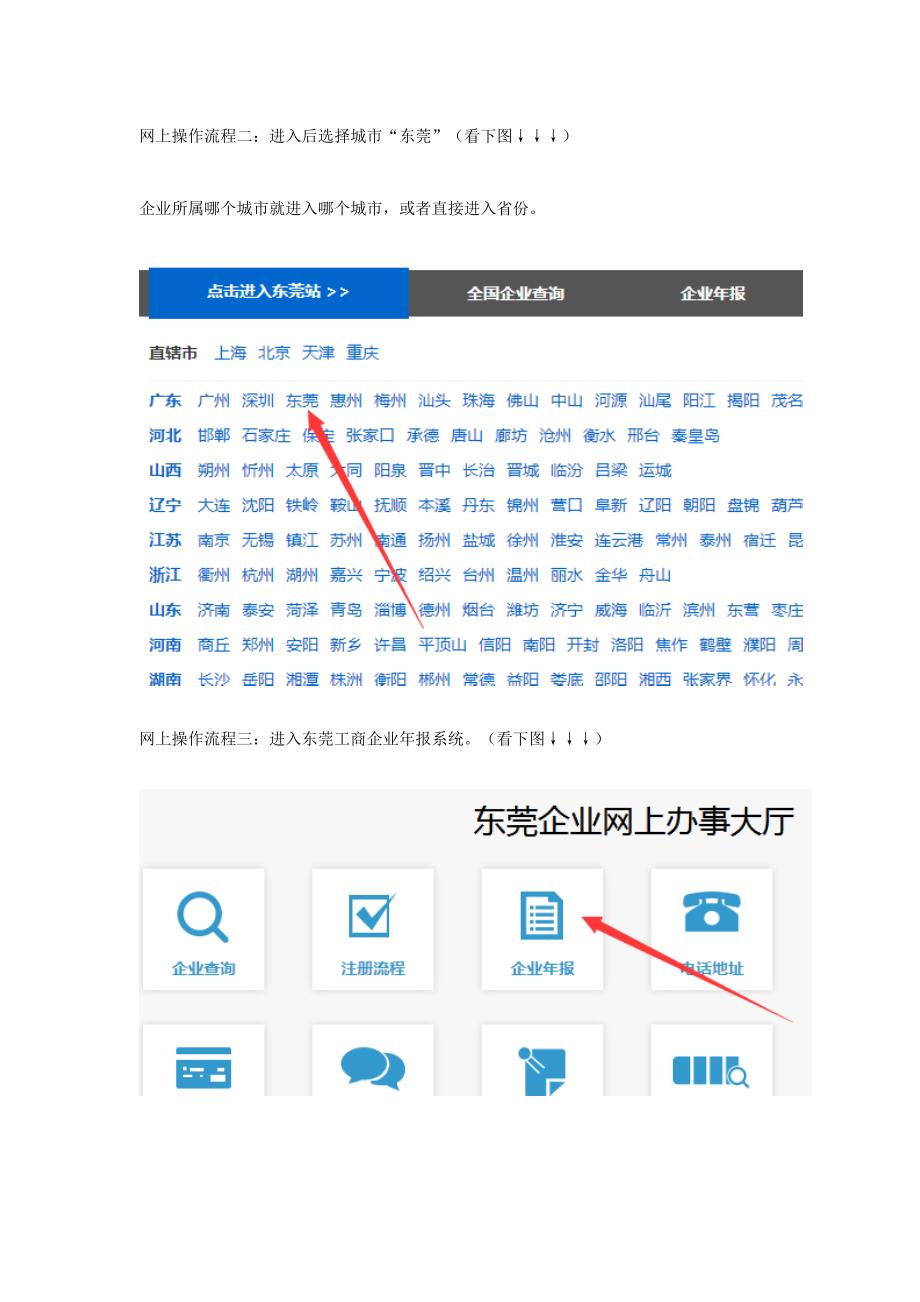 东莞工商局营业执照年检网上申报流程(最新版)_第2页