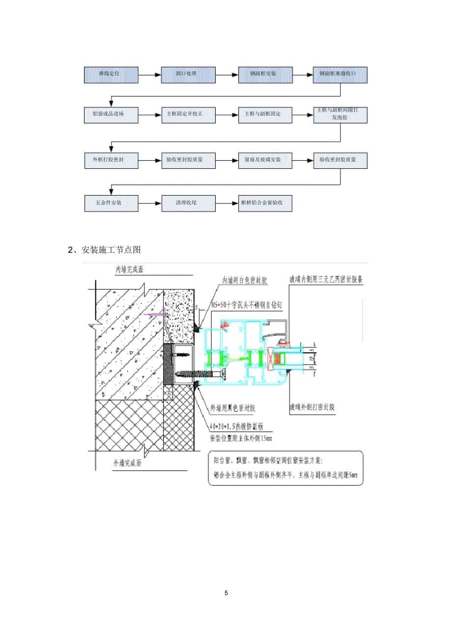 断桥铝合金门窗安装施工方案_第5页