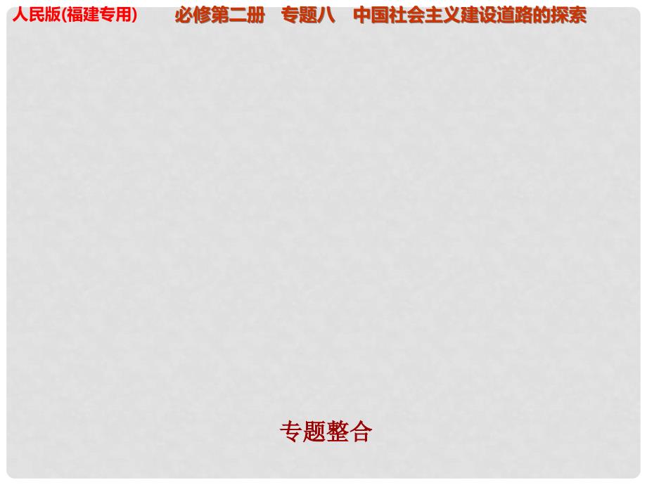 高考历史一轮复习 专题八 中国社会主义建设道路的探索专题整合课件 人民版_第1页