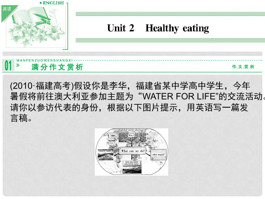 高考英语一轮复习 Unit2Healthyeating精品课件 新人教版必修3_第1页