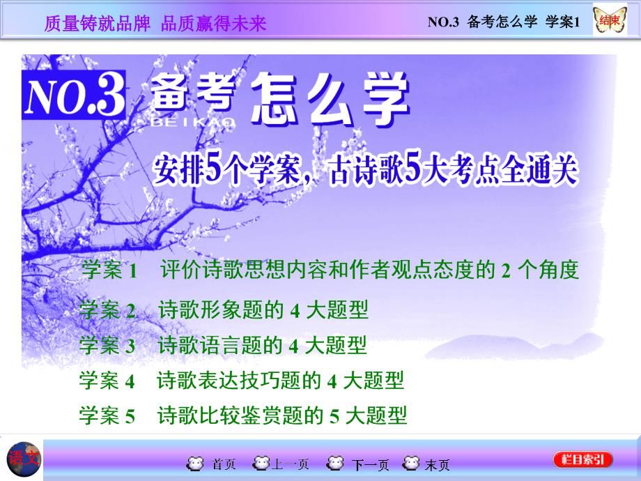 【三维设计】高三语文一轮总复习课件 古诗歌阅读 NO.3 备考怎么学 学案1_第1页