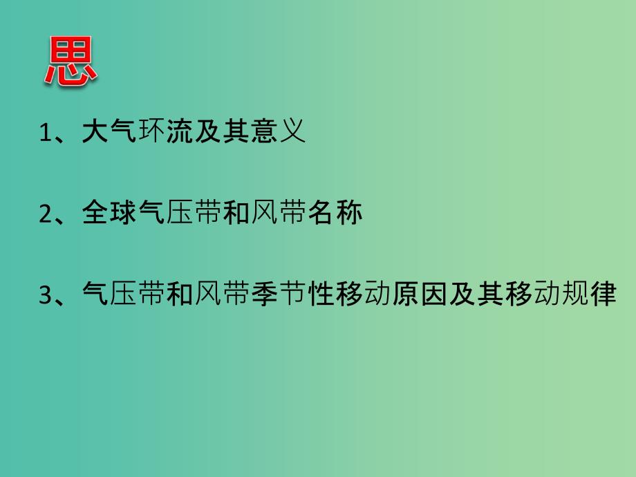 江西省吉安县第三中学高中地理 第二章 自然地理环境中的物质运动和能量交换 2.1 大气环流与气压带、风带的形成课件 中图版必修1.ppt_第3页