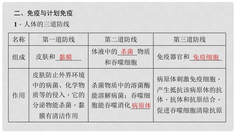 中考生物 第一章 传染病和免疫复习课件_第5页