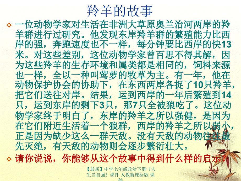 最新七年级政治下册人生当自强课件人教新课标版课件_第1页