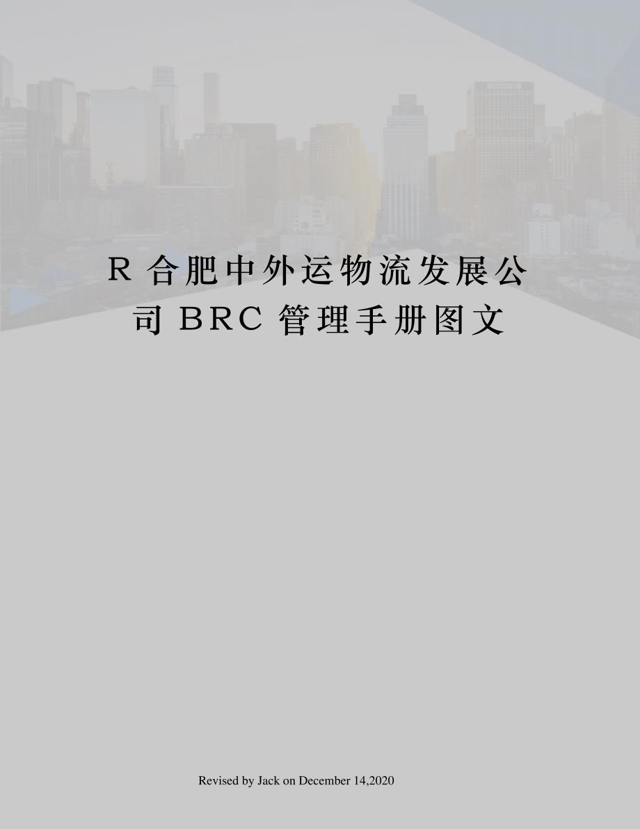 R合肥中外运物流发展公司BRC管理手册图文_第1页