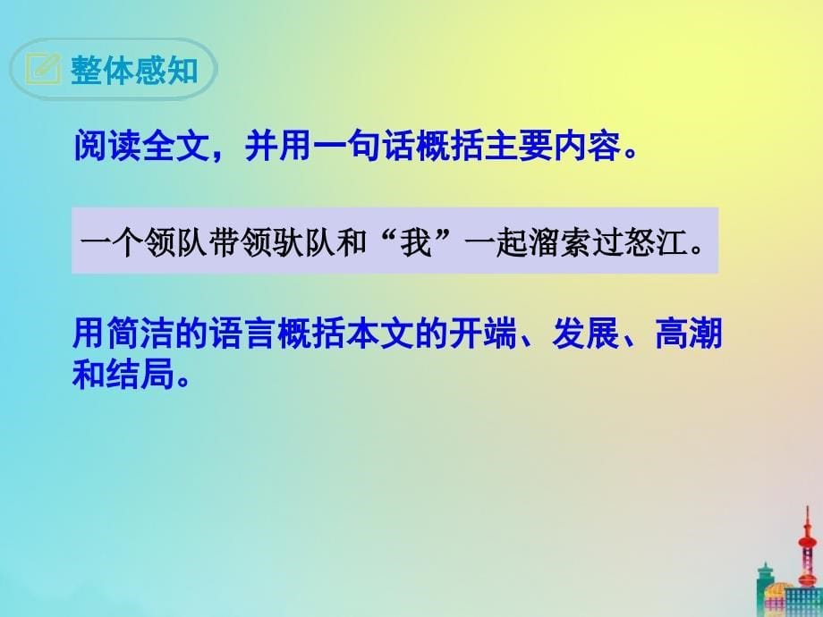 最新九年级语文下册第二单元7溜索经典课件新人教版新人教级下册语文课件_第5页