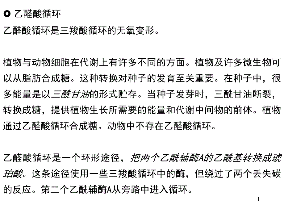 推荐PPT乙醛酸循环_第1页